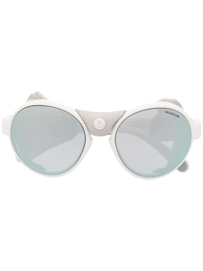 Moncler Steradian Round-frame Sunglasses In Weiss