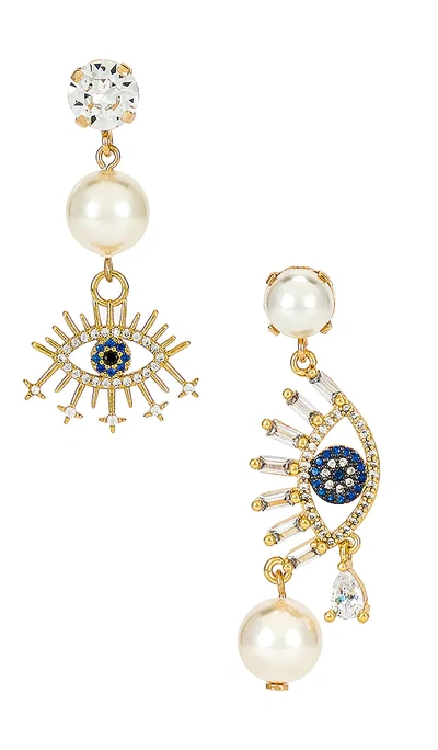 Anton Heunis Asymmetric Stud Earring In 奶油色&金色