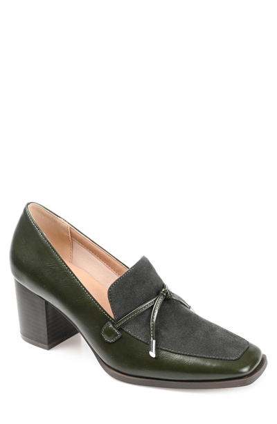 Journee Collection Crawford Vegan Leather Pump In Olive