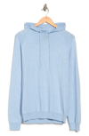 14th & Union Cotton Cashmere Trim Fit Sweater Hoodie In Blue Skyway Heather