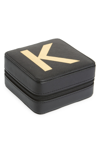 Nordstrom Initial Square Jewelry Box In K- Black- Gold