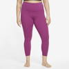 Nike Yoga Luxe Women's High-waisted 7/8 Infinalon Leggings In Cactus Flower,villain Red