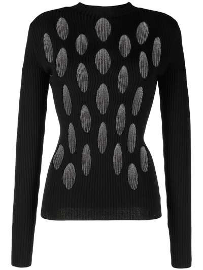Dion Lee Cut Out-detail Knitted Top In Black