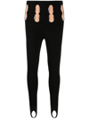 Dion Lee Black Double Stirrup Leggings In Black