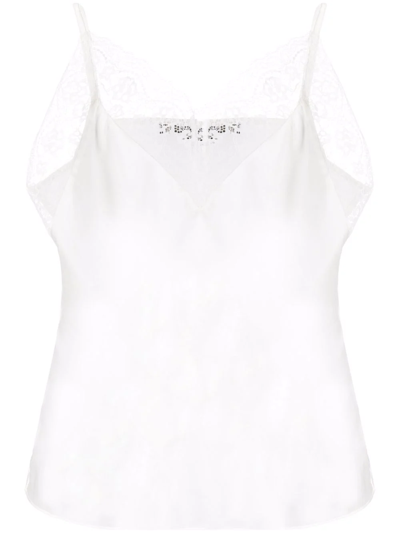 Maje Lace-detail Sleeveless Top In Ecru