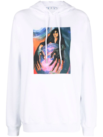 Off-white Graphic-print Hoodie In White
