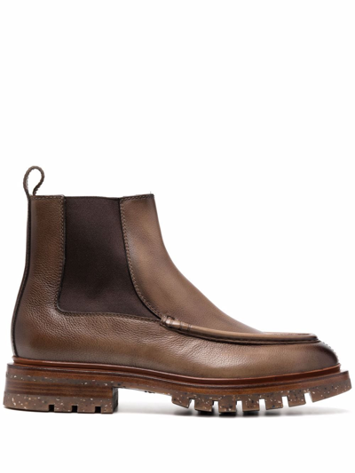 Santoni Beatles Chelsea Boots In Brown