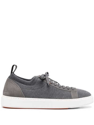Santoni Low-top Lace-up Sneakers In Grey