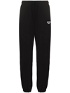 Rotate Birger Christensen + Net Sustain Mimi Embroidered Organic Cotton-jersey Tapered Track Pants In Black