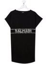BALMAIN TEEN LOGO-EMBELLISHED T-SHIRT DRESS
