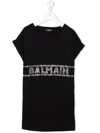 BALMAIN LOGO-EMBELLISHED T-SHIRT DRESS