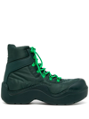 Bottega Veneta Puddle Bomber Lace-up Boots In Green