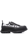 Alexander Mcqueen Men's Tread Slick Leather Low-top Sneakers In Black