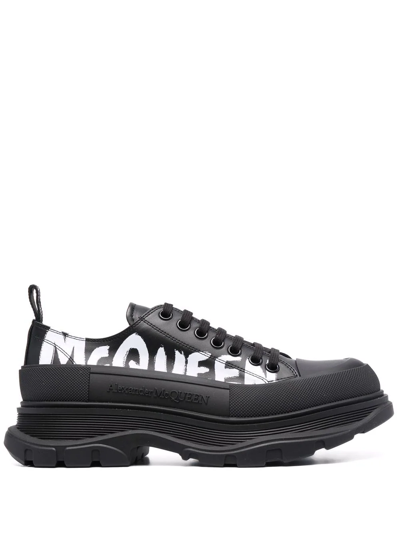 Alexander Mcqueen Logo-print Low-top Sneakers In Black