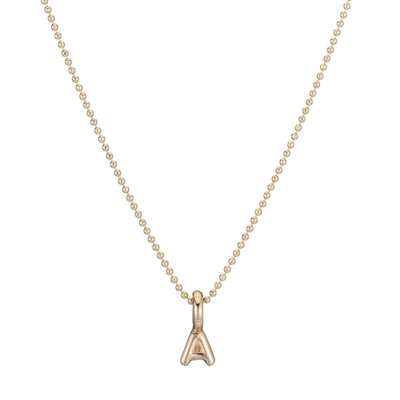 Ariel Gordon Jewelry Mini Helium Initial Charm Necklace In Yellow Gold