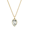 SARAH HENDLER BEZEL-SET PEAR CHARM NECKLACE