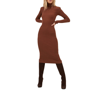 Astr The Label Abilene Ribbed Sweater Dress In Nutmeg