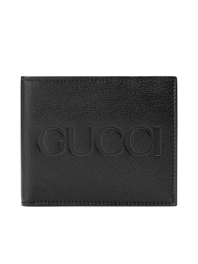 Gucci Wallet With Embossed  Logo In Black