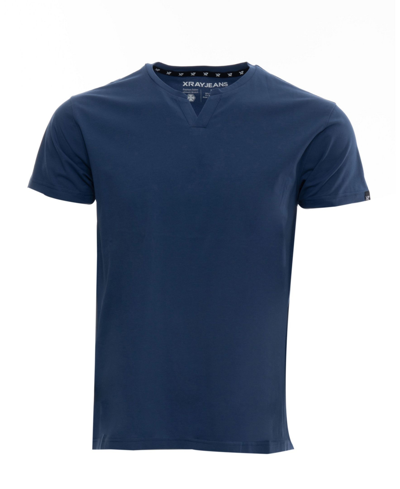 X-ray Men's Basic Notch Neck Short Sleeve T-shirt In Night Blue