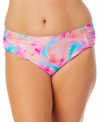 California Waves Trendy Plus Size Tie-dye Side-tab Bikini Bottoms, Created For Macy's In Wave After Wave Multi