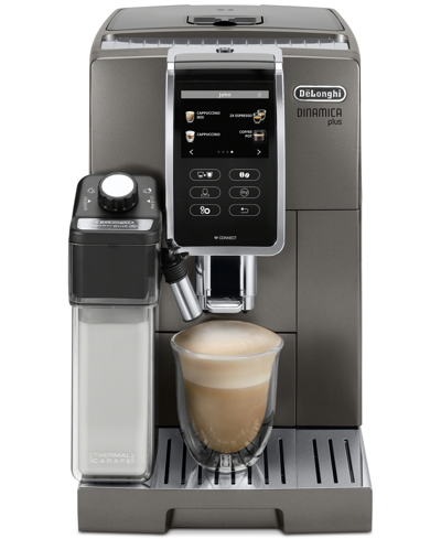 Delonghi Dinamica Plus Connected Fully Automatic Espresso Machine In Titanium