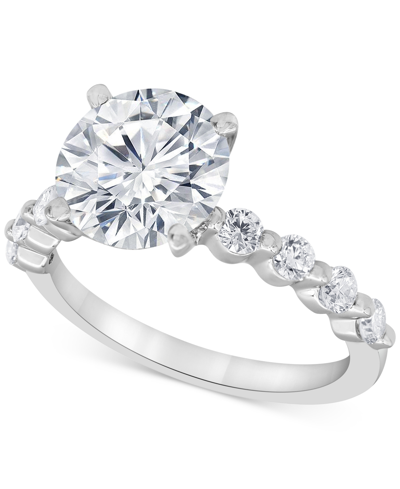 Badgley Mischka Certified Lab Grown Diamond Engagement Ring (3-1/2 Ct. T.w.) In 14k White Or Yellow Gold In White Gold