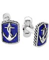 EFFY COLLECTION EFFY MEN'S LAPIS LAZULI ANCHOR CUFFLINKS IN STERLING SILVER