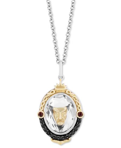 Enchanted Disney Fine Jewelry Multi-gemstone (5-3/4 Ct. T.w.) & Black Diamond (1/6 Ct. T.w.) Evil Queen Mirror Pendant Necklace In In Sterling Silver  K Gold