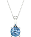 FOREVER GROWN DIAMONDS LAB-CREATED BLUE DIAMOND SOLITAIRE 18" PENDANT NECKLACE (1/3 CT. T.W.) IN STERLING SILVER