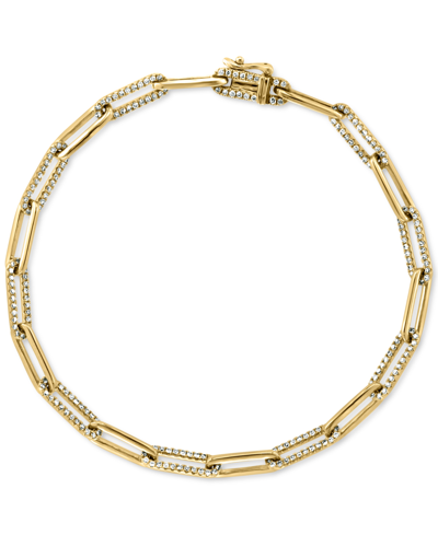 Effy Collection Effy Diamond Paperclip Link Bracelet (7/8 Ct. T.w.) In 14k Gold In Yellow Gold