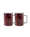 THIRSTYSTONE THIRSTYSTONE BY CAMBRIDGE 16 OZ FALL LEAVES INSULATED COFFEE MUGS SET, 2 PIECE