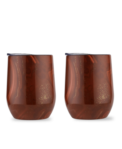 Thirstystone By Cambridge 12 oz Insulated Wine Tumblers Set, 2 Piece In Red Geode