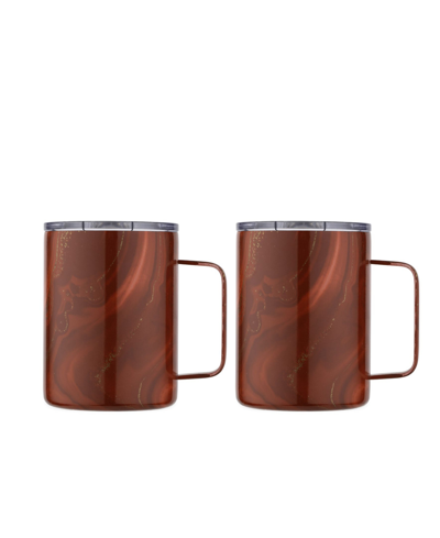 Thirstystone By Cambridge 16 oz Insulated Coffee Mugs Set, 2 Piece In Red Geode