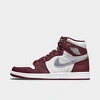 Nike Jordan Air Retro 1 High Og Casual Shoes In Bordeaux/white/metallic Silver