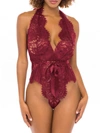 Oh La La Cheri Naomi Lace Teddy In Rhubarb