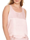 Pj Harlow Willow Satin Ruffle Tank In Blush