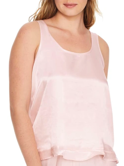 Pj Harlow Willow Satin Ruffle Tank In Blush