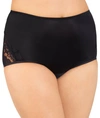 Vanity Fair Perfectly Yours Lace Nouveau Nylon Brief Underwear 13001, Extended Sizes Available In Midnight Black