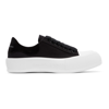 ALEXANDER MCQUEEN BLACK DECK PLIMSOLL SNEAKERS