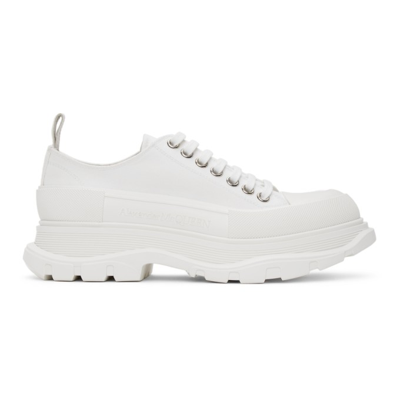 Alexander Mcqueen White Canvas Tread Slick Sneakers