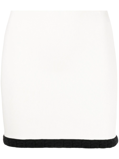 Alexander Wang Logo-trim Jacquard Mini Skirt In White