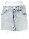Alexander Wang Light Blue High Waist Shorts In Blue