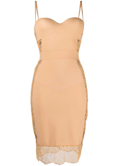 La Perla Shape Allure Slip Dress In Neutrals