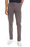 Nordstrom Trim Straight Leg Stretch Flat Front Chino Trousers In Grey Pearl