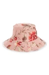 Zimmermann Reversible Linen Bucket Hat In Musk Floral