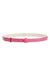 Versace Medusa Leather Skinny Belt In Fuchsia