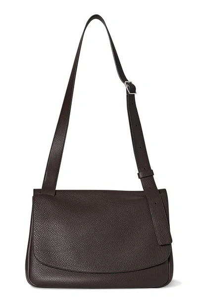 The Row Small Mail Leather Shoulder Bag In Mocha