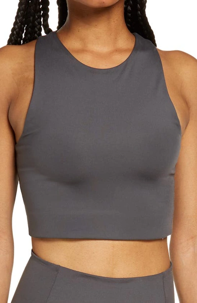 Girlfriend Collective Dylan Longline Racerback Sports Bra In Moon