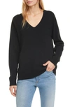 Vince Women's V-neck Wool & Cashmere Tunic Sweater In Black
