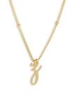 Argento Vivo Rondelle Script Initial Pendant Necklace In Gold Z